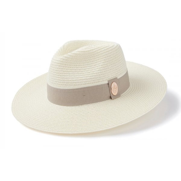 Hemley Fedora in Cream Pebble Ribbon
