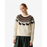 Womens Ashie Crew Fair Isle Knit In Antique White