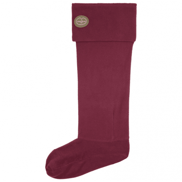 Fleece Welly Boot Liners in Cherry