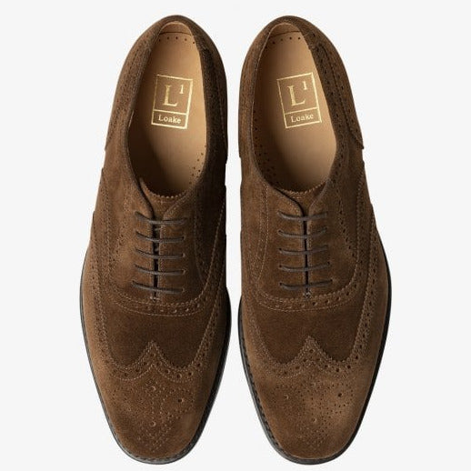 Mens 302 Oxford Brogue Shoe in Brown Suede