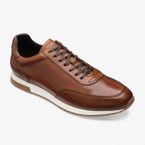 Mens Bannister Calf Leather Trainer in Cedar