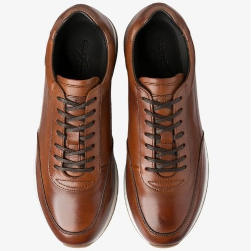 Mens Bannister Calf Leather Trainer in Cedar