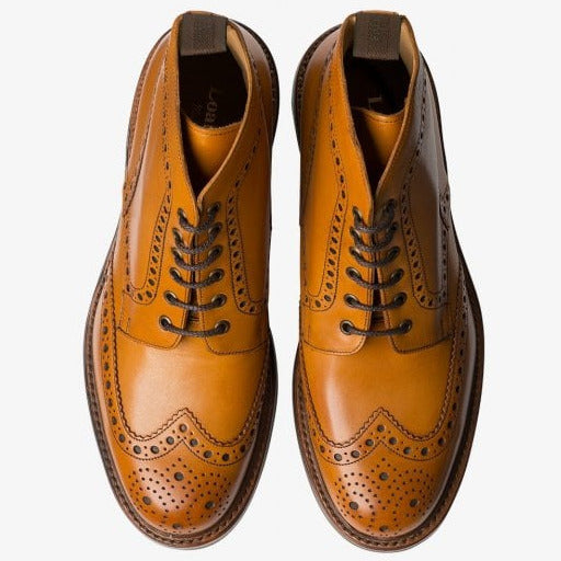 Mens Bedale Brogue Derby Boot in Tan