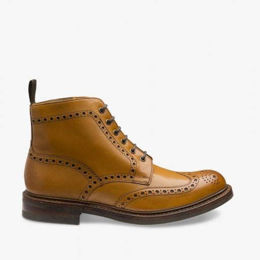 Mens Bedale Brogue Derby Boot in Tan