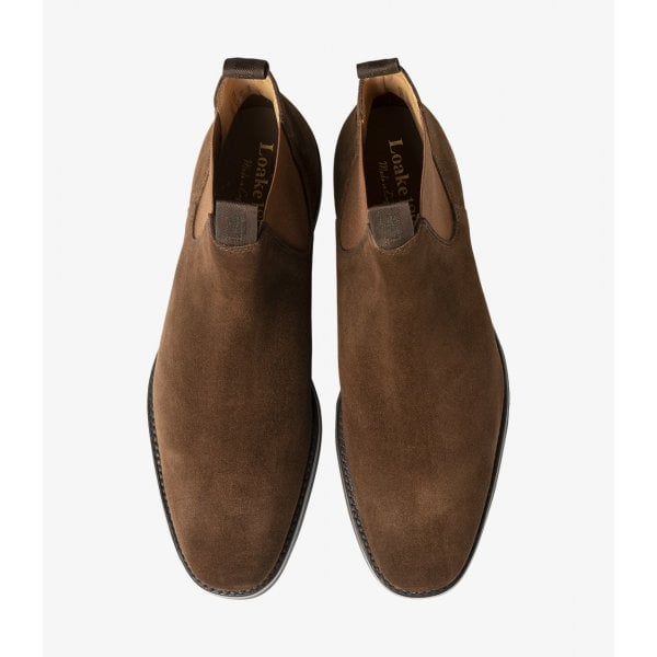 Mens Chatsworth Rubber Sole Boot in Tobacco Suede