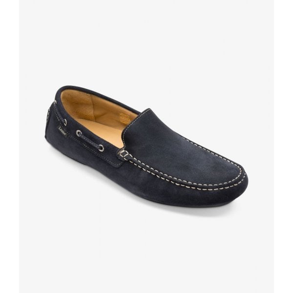 Mens Donington Driving Shoe in Navy Suede