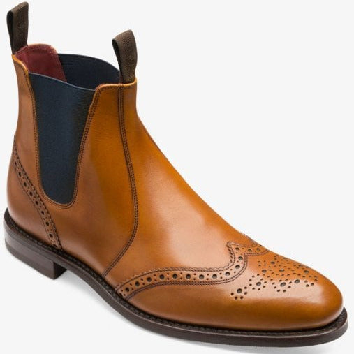 Mens Hoskins Brogue Chelsea Boot in Tan