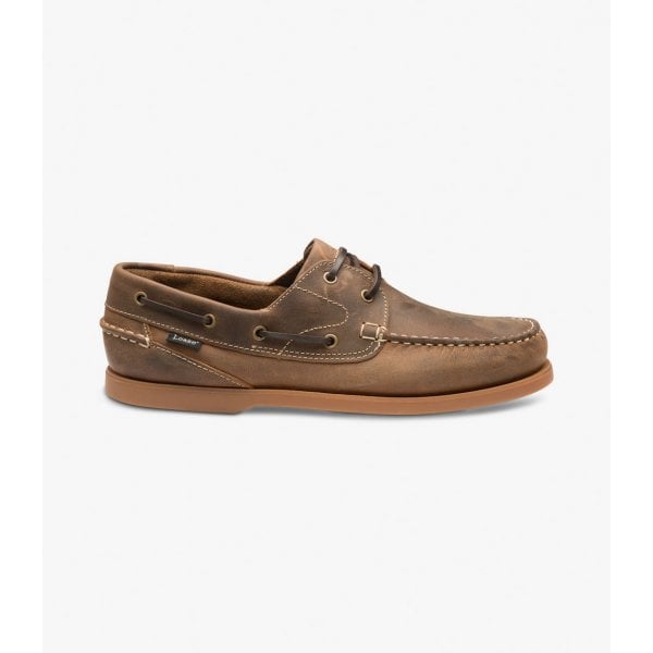 Mens Lymington Boat Shoe in Brown Oiled Nubuck