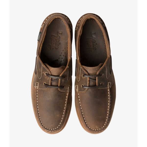 Mens Lymington Boat Shoe in Brown Oiled Nubuck