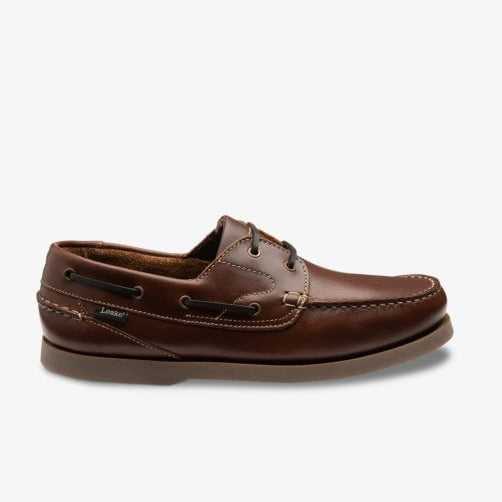 Mens Lymington Boat Shoe in Brown Waxy Leather