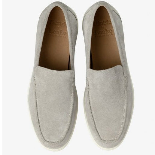 Mens Tuscany Apron Loafer in Stone Suede