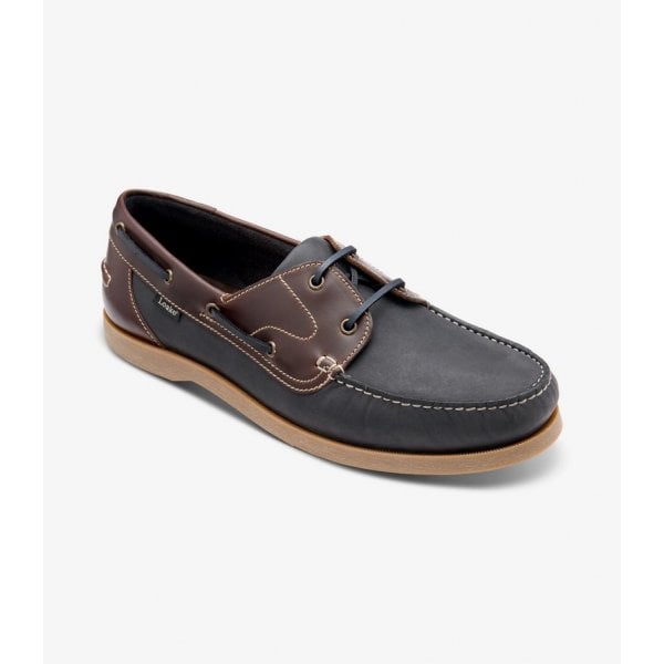 Padstow Boat Shoe Navy/Brown