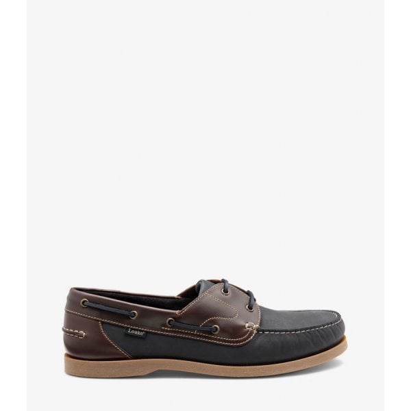 Padstow Boat Shoe Navy/Brown