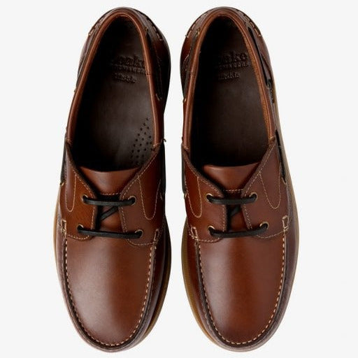 Padstow Boat Shoe in Brown Waxy