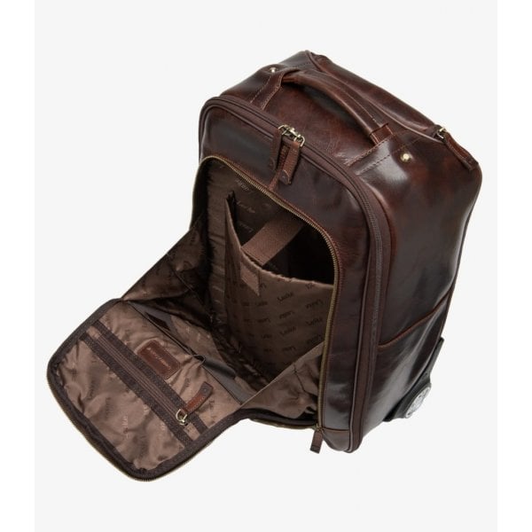 Paris Leather Wheeled Suitcase in Brown