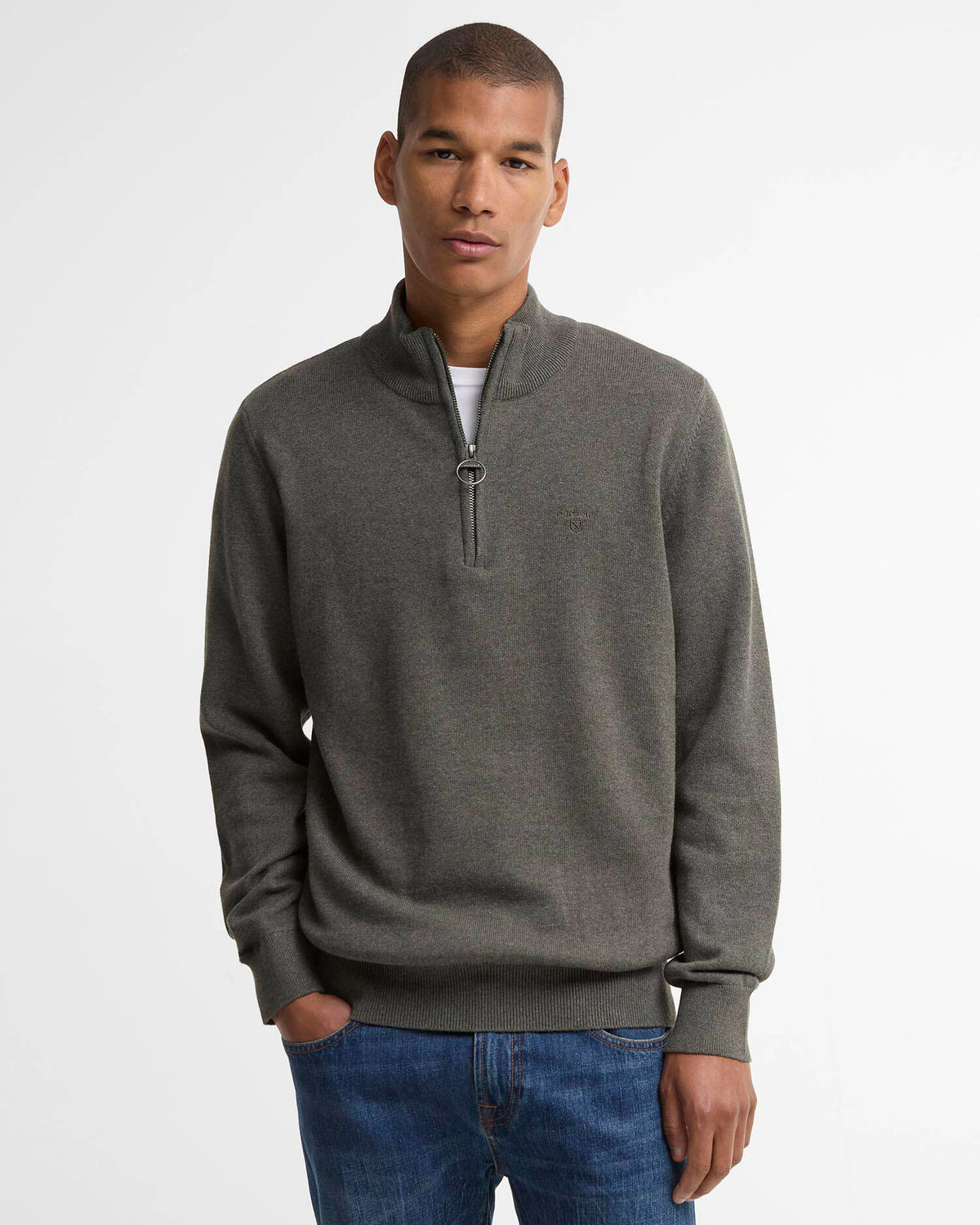 Cotton Quarter-Zip Jumper