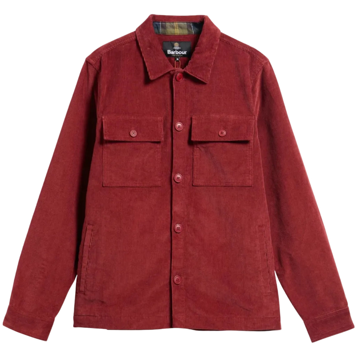 Tartan Trimmed Cord Overshirt