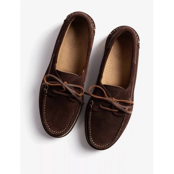 Federico Suede Boat Shoe in Bitter Chocolate