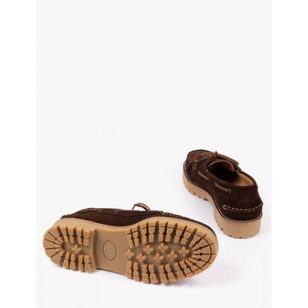 Federico Suede Boat Shoe in Bitter Chocolate