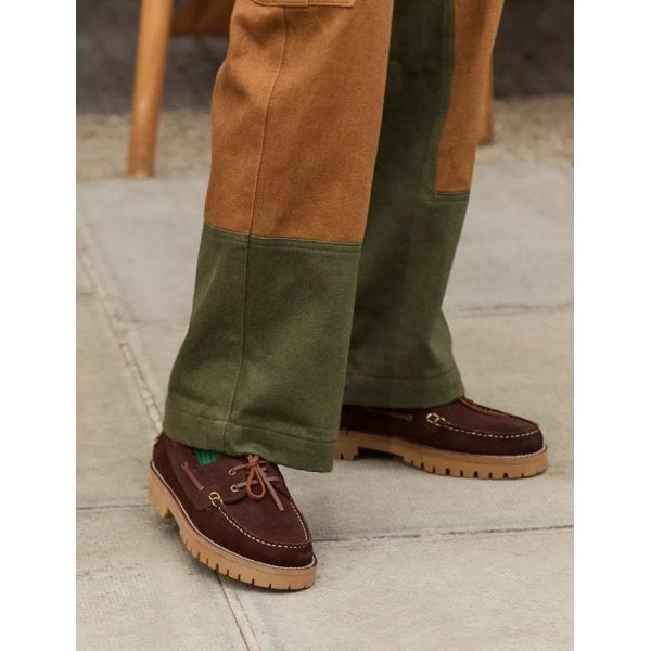 Federico Suede Boat Shoe in Bitter Chocolate