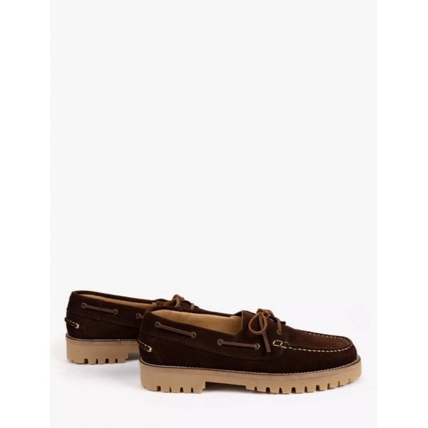Federico Suede Boat Shoe in Bitter Chocolate