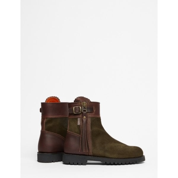 Inclement Cropped Tassel Boot in Seaweed/Conker