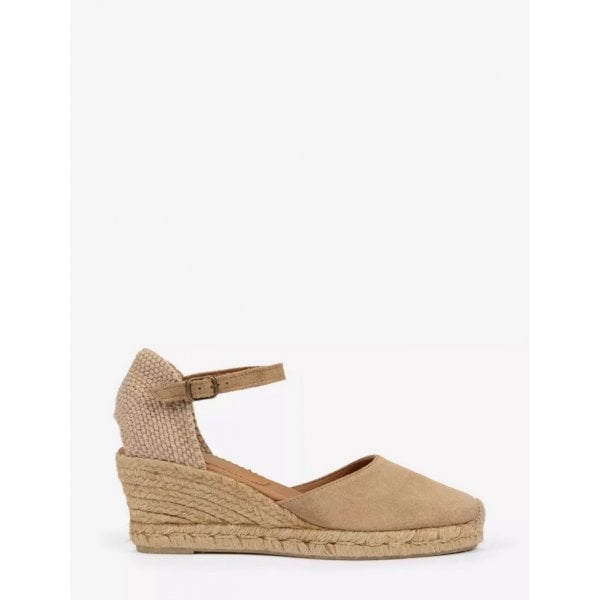 Mary Jane Suede Espadrille in Sand