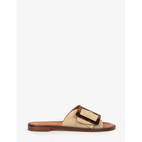 Womens Biarritz Buckle Sandal in Camel
