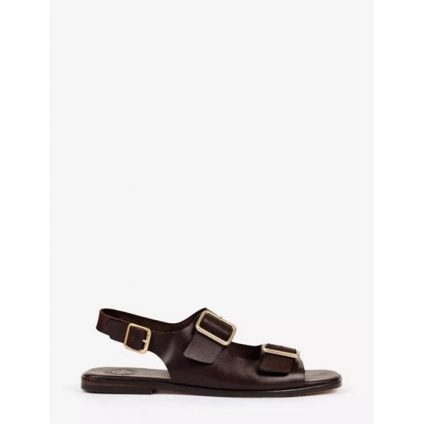 Womens Portobello leather Sandal in Bitter Chocolate