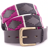 Polo Belt in Black/Berry/White Stripe