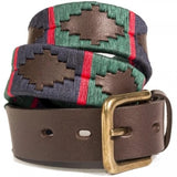 Polo Belt in Navy/Dark Green/Red Stripe