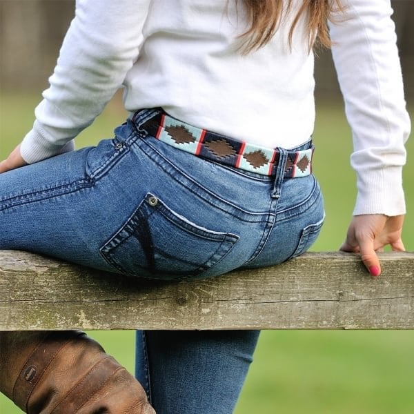 Polo Belt in Navy/Pale Blue/Red Stripe
