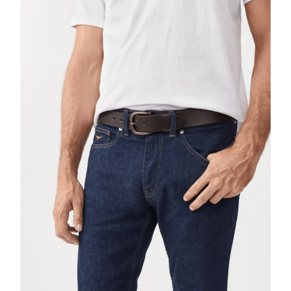 1 1/2 Inch Traditional Solid Hide Belt in Chestnut