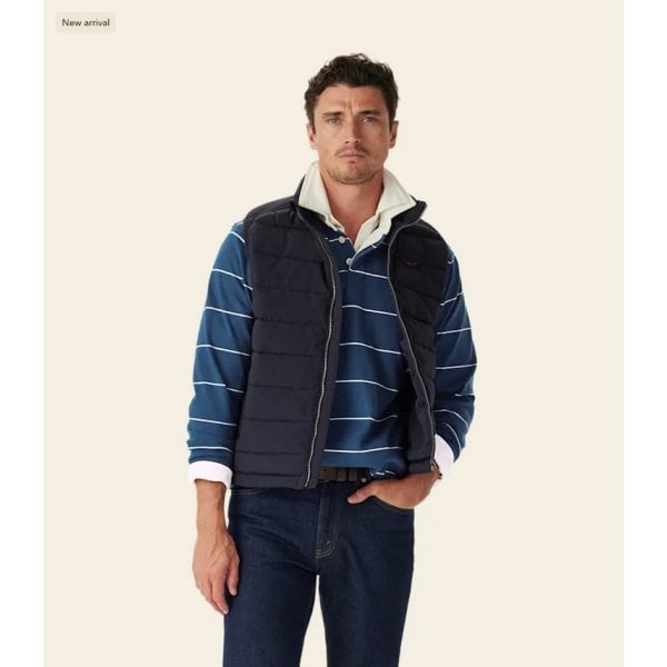Albany Stripe Rugby in Vintage Blue