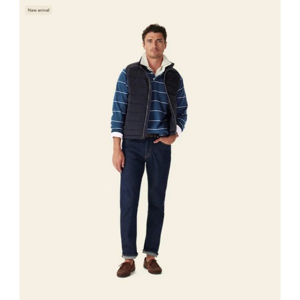 Albany Stripe Rugby in Vintage Blue