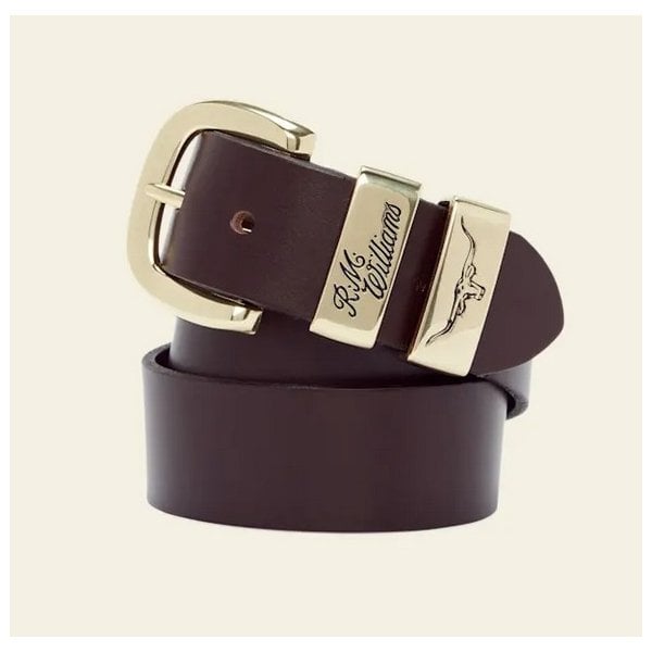 Drover Belt 1 1/2 inch 3 Piece Brass Buckle Belt In Chestnut