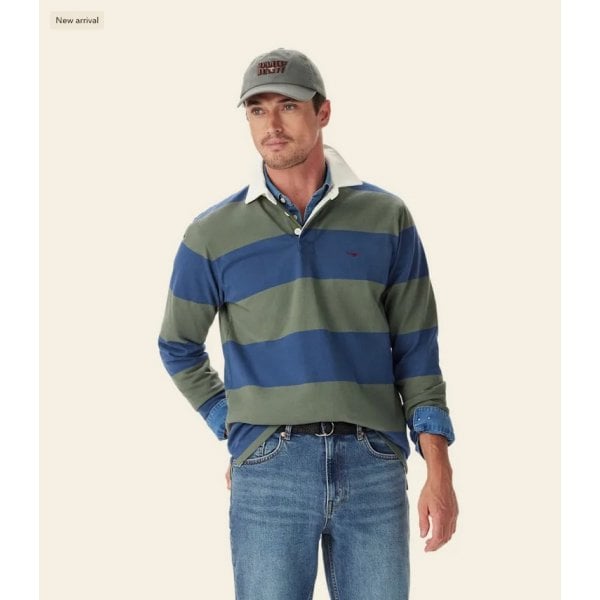 Jones Stripe Rugby Top in Ensign Blue