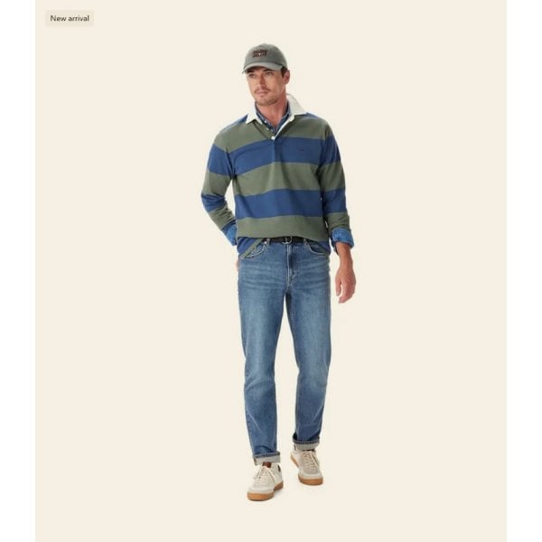 Jones Stripe Rugby Top in Ensign Blue