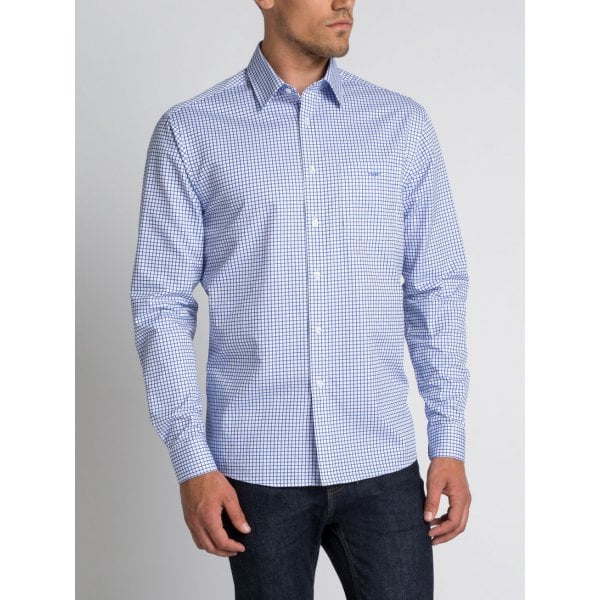 Mens Collins Shirt in White/Blue