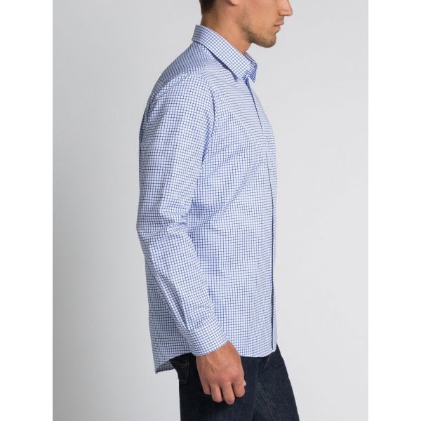 Mens Collins Shirt in White/Blue