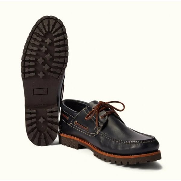 Mens Dockyard Moccasin Shoe in Navy Leather