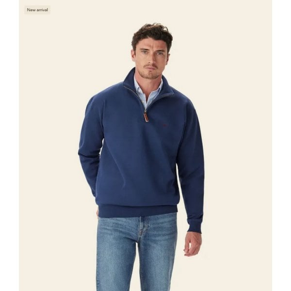 Mens Mulyungarie 1/4 Zip in Vintage Blue