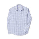 Newland Poplin Check Shirt in White/Navy/Blue