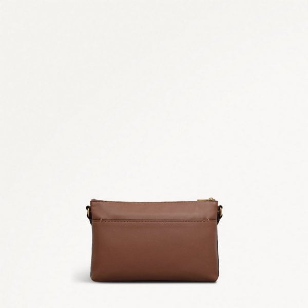 Medium Ziptop East West Cross Body in Saddle Tan