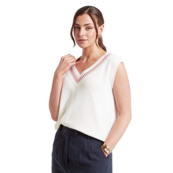 Hambledon Vest in Soft White/Blush