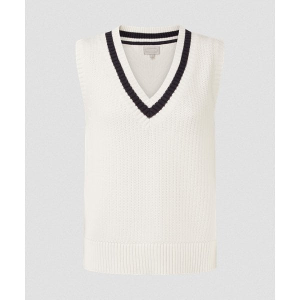 Hambledon Vest in Soft White/Navy