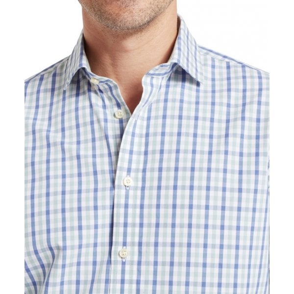 Hebden Tailored Shirt in Mist Blue/ Vintage Indigo Check