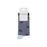 Ladies Cotton Socks In Navy Horse