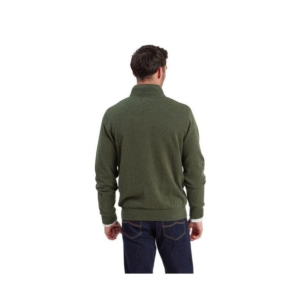 Lewis Lambswool 1/4 Zip Jumper in Woodland