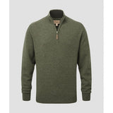 Lewis Lambswool 1/4 Zip Jumper in Woodland